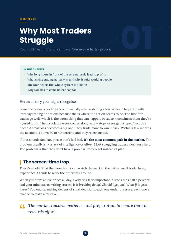 Chapter 1 opening page, Why Most Traders Struggle