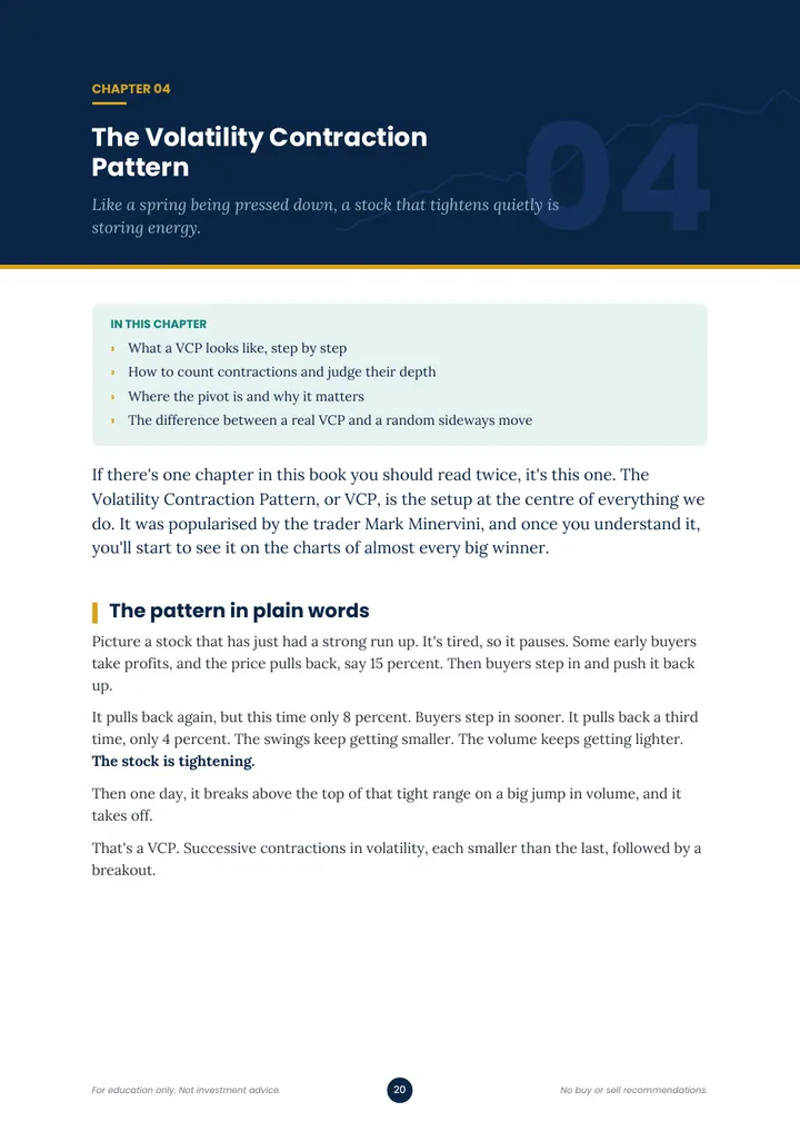 Chapter 4 opening page on the Volatility Contraction Pattern